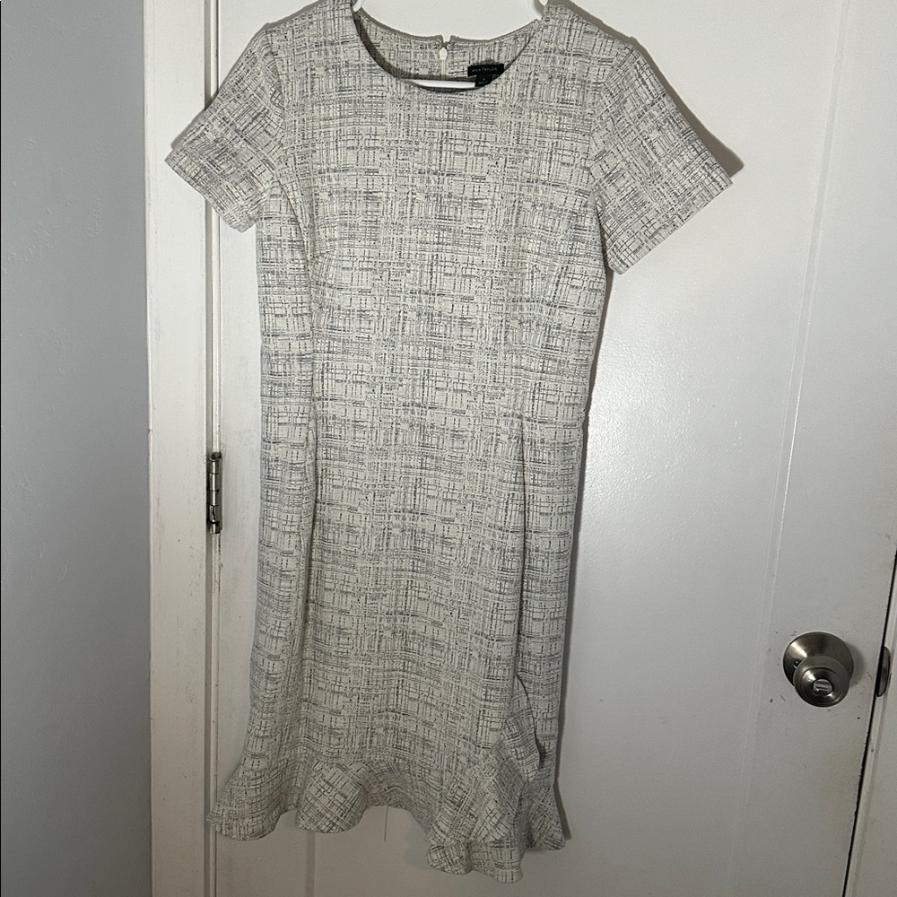 Ann Taylor Textured Black and White Dress